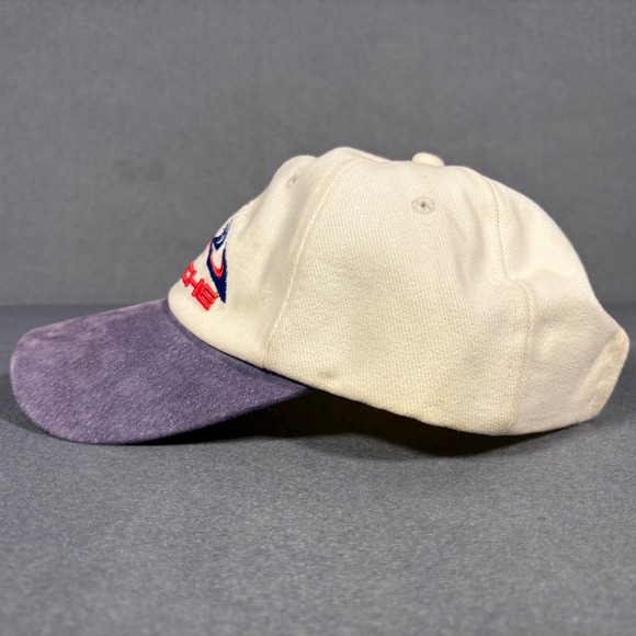 Vintage Porsche Motorsport Beige, Suede Purple Brim Embroidered Adjustable Cap - Picture 6 of 10